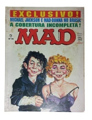Revista Mad 99 Ano 1993 - Nº 99 / Michael Jackson E Madonna No Brasil (Usado)