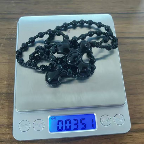 Collar Con Dije En Forma De Cruz De Obsidiana Negra Amuleto