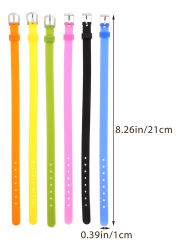 Pulsera De Silicona Colorida De Silicona, 6 Piezas, Para Bri
