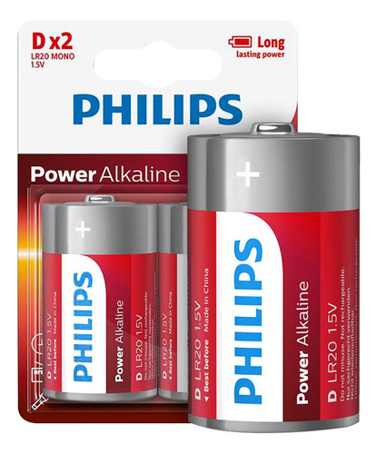 Imagen 2 de 4 de Blister X 2 Pila D Alkalina Grande Lr20