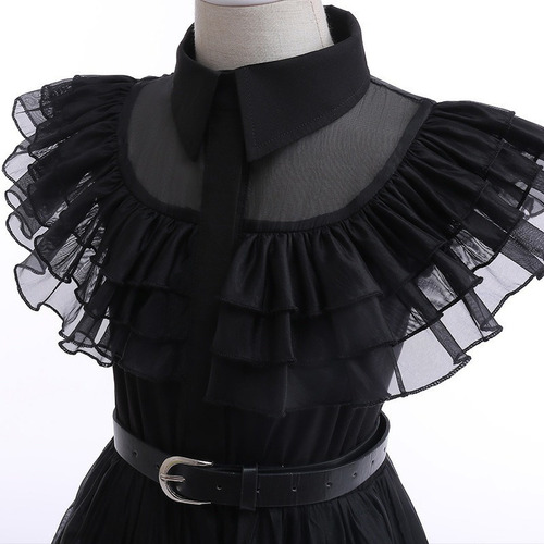 . Vestido Gótica Addams De Miércoles For Niñas Merlina Adams