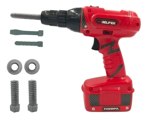 Kit Furadeira Parafusadeira Brinquedo P/ Crianças C/parafuso
