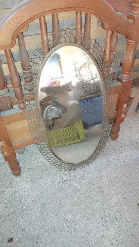 Espejo Antiguo Ovalado Marrón (Usado)