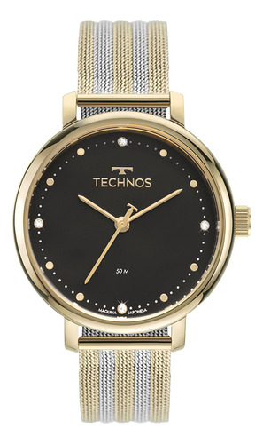 Relógio Feminino Technos Style Bicolor Loja De Fábrica Cor da correia Dourado