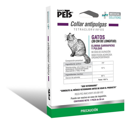 Imagen 1 de 2 de Collar Antipulga Garrapata Gato Medical Solutions Fancy Pets