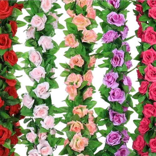 Cadena De Rosas De 2 Metros De Follaje Artificial