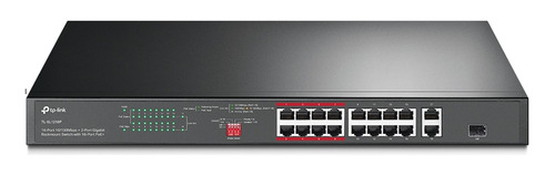 Switch Rackeable De 16 Puertos Poe 10/100 Mbps + 2 Gigabit