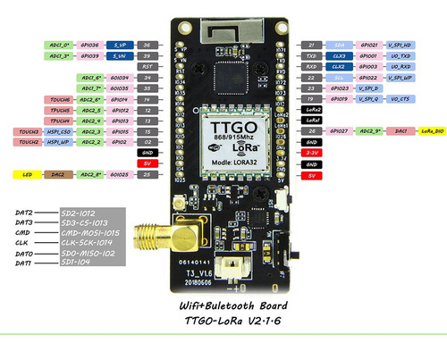 Módulo Placa Oled Ttgo Lora32 V2.1 Esp32 433mhz