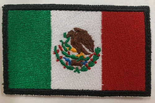 Parche Bordado Bandera México Termoadherible. 5 X 8 Cms.
