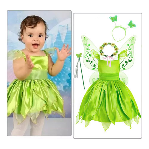 Disfraz De Princesa Para Niña, Vestido De Fiesta Tinker Bell