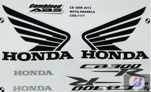 Kit Adesivo Faixas Cb 300r 2013 Amarela