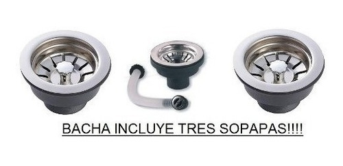 Imagen 5 de 6 de Bacha Cocina Triple Inox Starken 94 X 40 X 20 Cm Acero 304