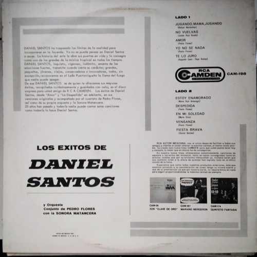 Los Éxitos De Daniel Santos - Disco Lp (1966)