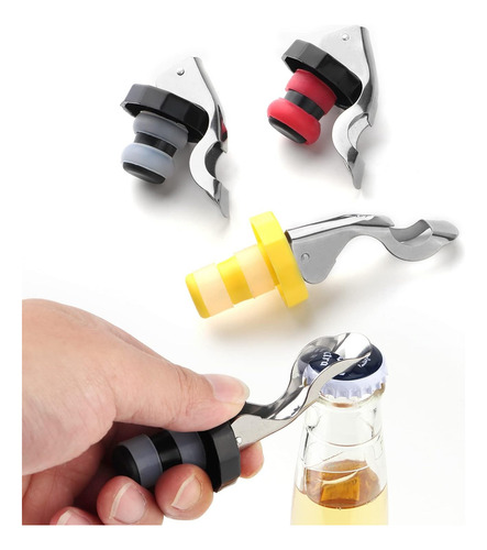 6pcs Tapones De Vino Reutilizables, Tapones De Silicona...