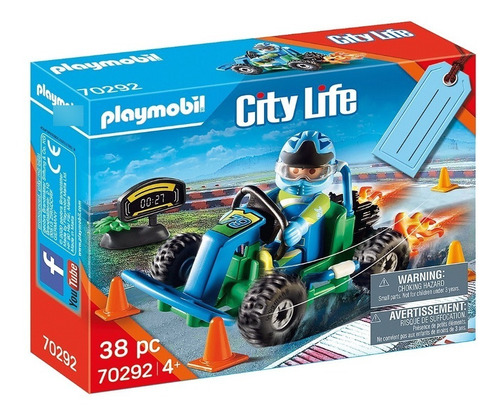 Playmobil Gift Set - Conjunto Go-kart Con Piloto - 70292