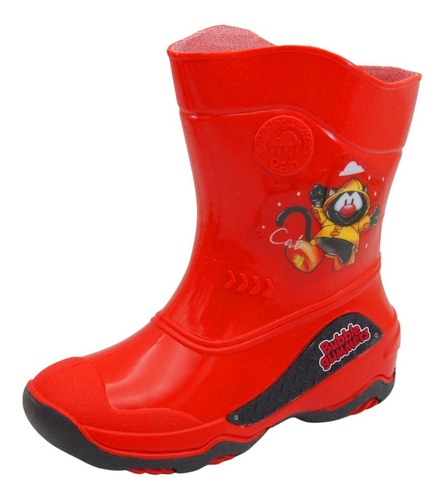 Bota Lluvia Niño Bubble Gummers Burbujas 15-21 Rojo Negro