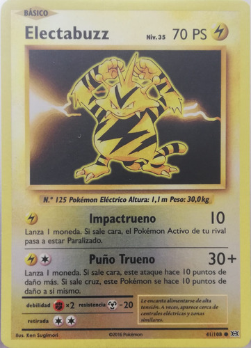Pokémon Tcg Electabuzz 41/108 Reverse (español)
