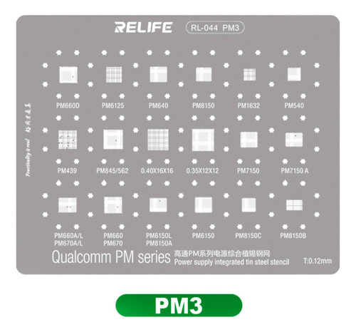 Stencil 0.12mm Compatible Qualcommpm Series Power Relife Pm3