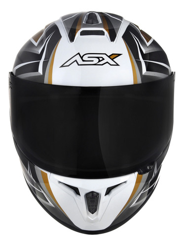 Capacete Asx Draken Vector Branco Dourado + Viseira Fumê Tamanho do capacete 58-M