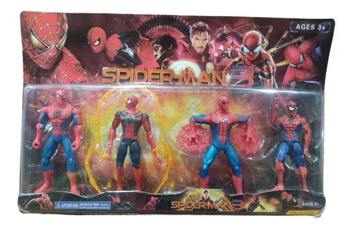 Muñecos Articulados Spiderman Set X 4 Figuras 15 Cm 