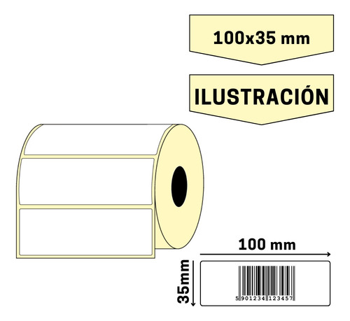 Etiquetas Ilustración 100 X 35 Mm (ancho X Alto)rollo X 1000