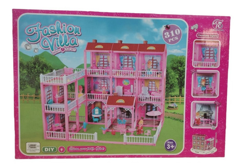 Casa De Muñecas Completa 310 Piezas + 4 Muñecas Casita
