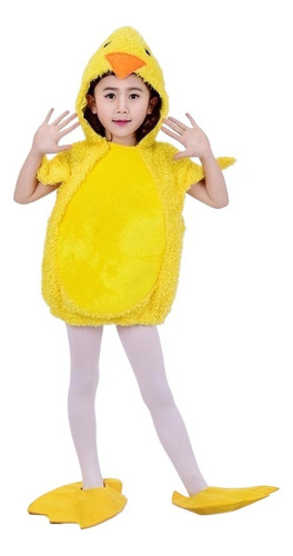 Bonito Disfraz De Pollo Pato Amarillo Unisex Para Niñas Pequ