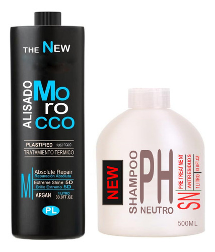 Alisado Marroqui Definitivo 1 Litro + Shampoo Neutro 500 Ml