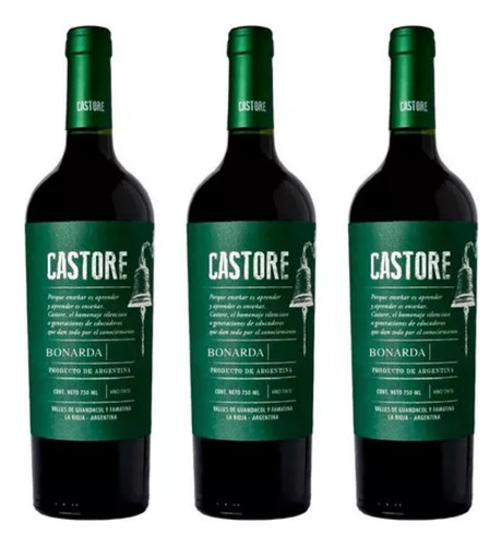 Vino Castore Bonarda 750ml X3 - Oferta Celler