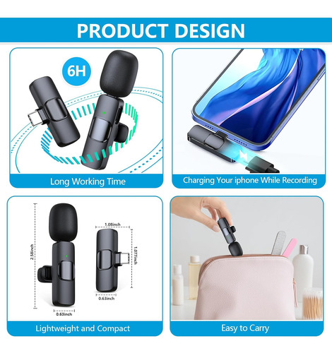 Ricchi 2 Pack Wireless Microphone Usb C For iPhone 15-16 ...