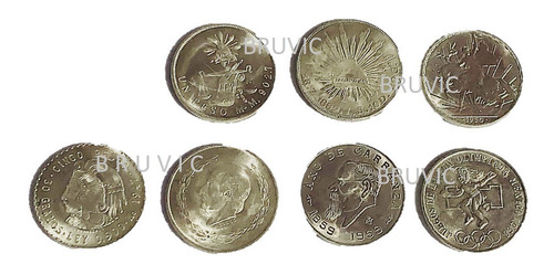 Moneda Un Peso 4 Cm Diametro Set 7 Monedas 1872 1886 1910