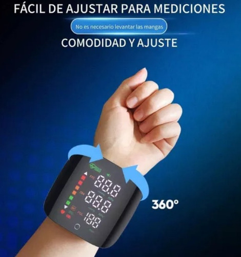 Monitor De Presión Arterial De Muñeca Con Voz Usb Recargable Color spanish MUINAIFTE