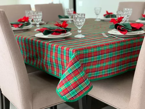 Toalha de mesa de natal escocês verde xadrez toalha de mesa retangular casa  pano de mesa