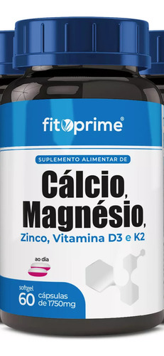 Cálcio Magnésio E Zinco + Vit D3 E K2 60cps