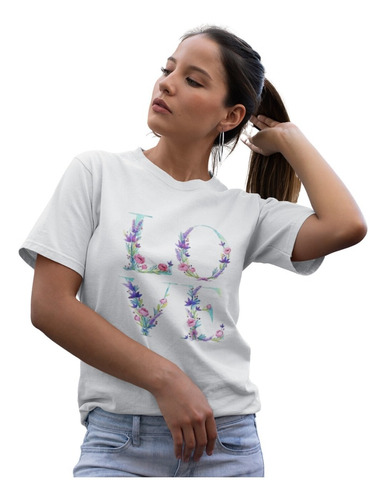 T-shirt Camiseta Feminina Love Delicada Algodão