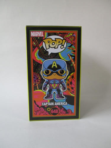 Funko Pop Captain America Black Light #648 (Usado)