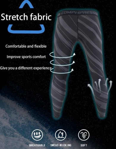Lycra Deportiva Larga Para Hombre Leggins Compresion Gym