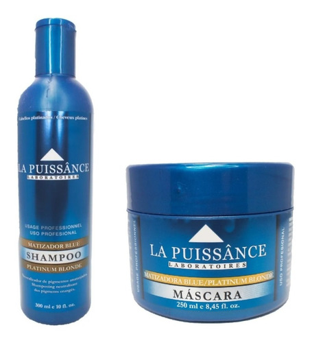 Shampoo La Puissance Matizador Blue+ Mascara Matizadora Azul