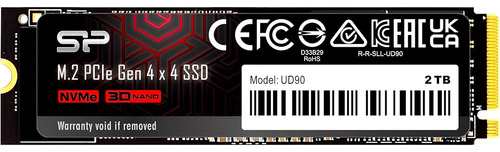 Silicon Power 2tb Ud90 Nvme 4.0 Gen4 Pcie M.2 Ssd R/w Has...