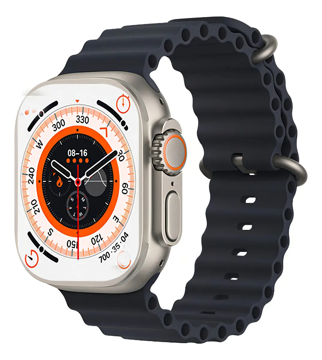 Smartwatch Genérica t800 ultra tela de 1.99" com pulseira de silicone cor preto y caixa color cinza