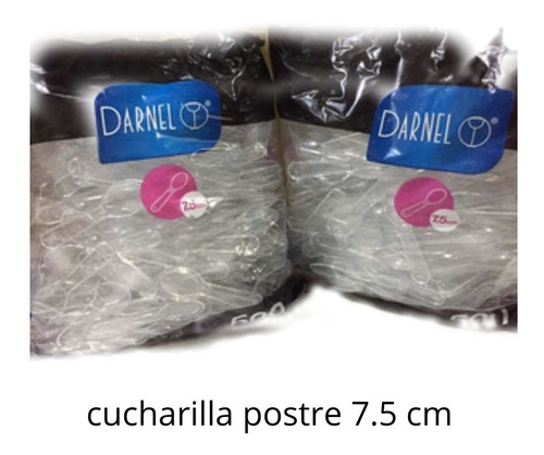 Imagen 1 de 2 de Cucharillas Postres Cristal Y Colores Darnel 7.5cmx500 Unid.
