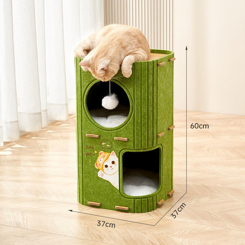 Bonita Caseta Para Gatos, Moderna Y Acogedora 2 Niveles