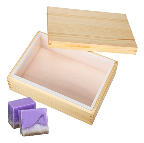 Molde Rectangular De   Jabón Caja Y Tapa De Madera, 22...