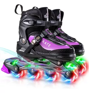 Patines Profesionales Línea Roller Ajustables Luz Niña