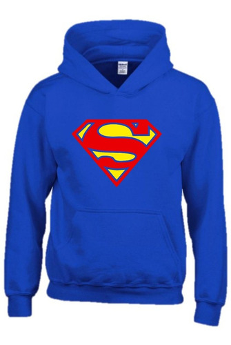 Buzo Superman Buso Saco Con Capota Hoodies  Serie Blue