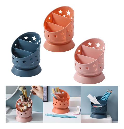 Soporte Para Bolígrafos, Cubo Para Brochas De Naranja Azul