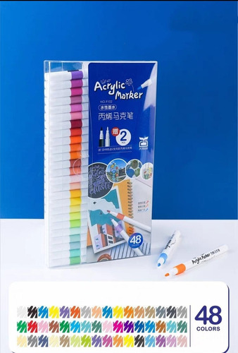 Kit 48 Cores Marcadores De Acrílico Canetas De Pintura