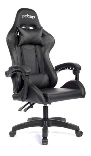 Imagem 1 de 2 de Cadeira de escritório Pctop Strike 1005 gamer  preta com estofado de couro sintético