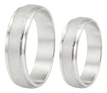 Comprar Alianzas Plata 925 Italianas Centro Arenado Par Ap5m