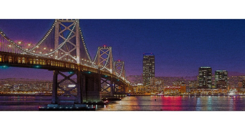 Poster Arte Panorâmica 40x100cm Paisagem - Ponte Nova Iorque